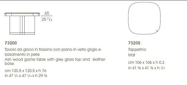 Quadratischer Spieltisch aus Leder Flamingo GIORGETTI 73200 Fabrik GIORGETTI aus Italien. Foto №6