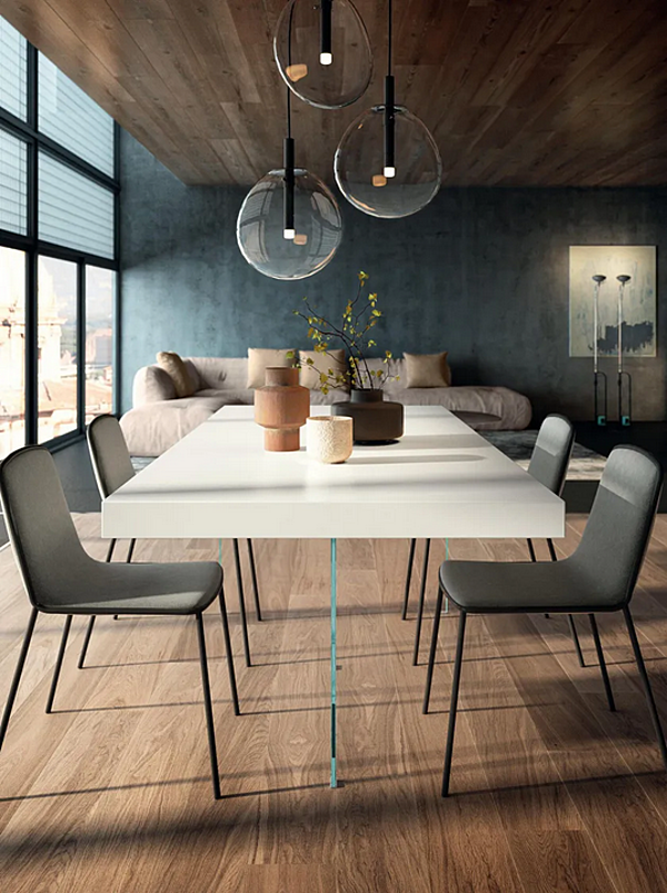 Rechteckiger Tisch aus Holz und Glas LAGO AIR 2170L 2170L Fabrik LAGO aus Italien. Foto №2
