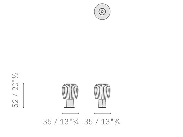 Tischlampe aus geblasenem Glas LED Nymph POLTRONA FRAU Fabrik POLTRONA FRAU aus Italien. Foto №11