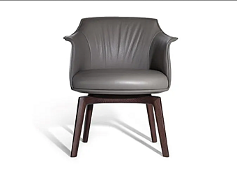 Drehbares Leder-Sessel mit Armlehnen Poltrona Frau Archibald Fabrik POLTRONA FRAU aus Italien