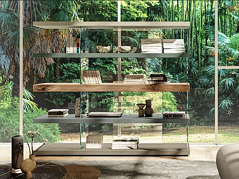 Freistehendes Bücherregal aus Holz und Glas LAGO AIR 1465 Freistehendes Bücherregal aus Holz und Glas LAGO AIR 1465 Fabrik LAGO aus Italien