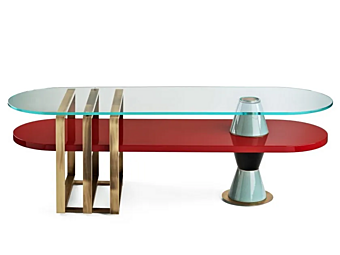 Niedriger ovaler Couchtisch aus Holz Palm MARIONI 02960 Fabrik MARIONI aus Italien