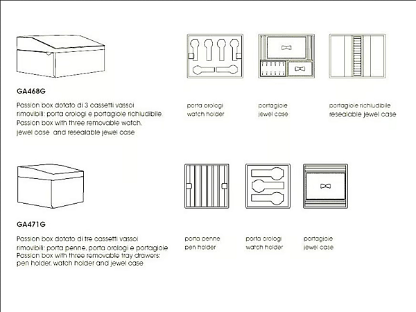 Leder Schmuckbox GIORGETTI Passion Box GA468G, GA469G, GA470G, GA471G Fabrik GIORGETTI aus Italien. Foto №11