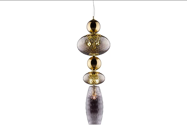 Pendelleuchte aus Borosilikatglas LED groß braun Euroluce Lampadari Harmony Fabrik EUROLUCE LAMPADARi aus Italien. Foto №1