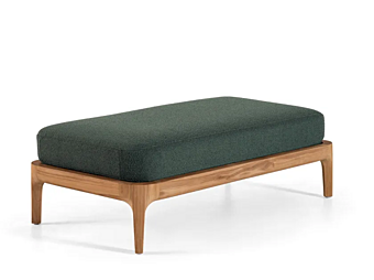 Teak Garten Pouf mit abnehmbarem Bezug Gervasoni Mediterraneo 13 Fabrik Gervasoni aus Italien