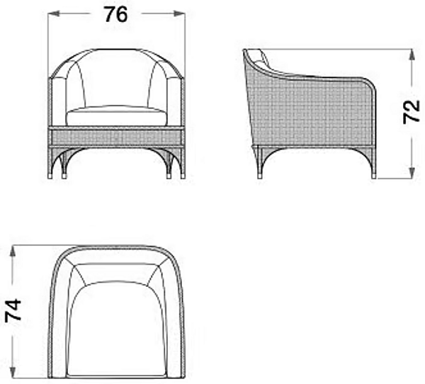 Gartenarmchair aus Holz und Stoff mit gepolsterter Rückenlehne CPRN HOMOOD OD1032 Fabrik CPRN HOMOOD aus Italien. Foto №2