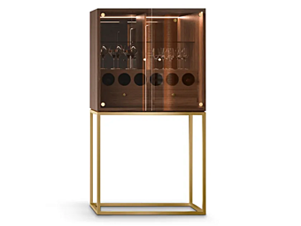 Holz- und Glas-Barwagen mit integrierter Beleuchtung FORMITALIA Jeffery