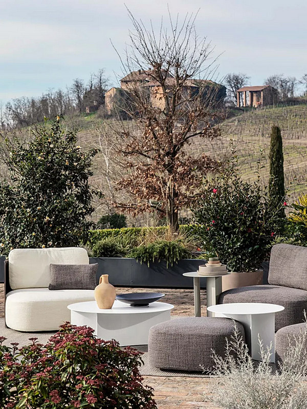 Gartenarmchair aus Stoff mit weicher Rückenlehne Pierre Shell Flou Fabrik Flou aus Italien. Foto №8