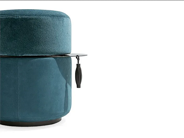 Runder Pouf aus Stoff und Edelstahl GIORGETTI OTTO 54080 Fabrik GIORGETTI aus Italien. Foto №2