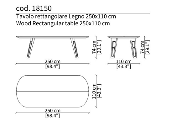 Ovaler Tisch aus Holzfurnier Frigerio Axel Fabrik Frigerio aus Italien. Foto №9