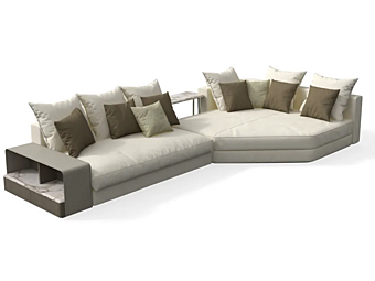 Modularer Ledersofa mit Chaiselongue GIORGETTI Skyline