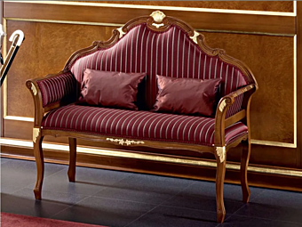 Barocke kleine Sofa aus Holz Modenese Luxury Interiors 13430 Barocke kleine Sofa aus Holz Modenese Luxury Interiors 13430 Fabrik MODENESE GASTONE aus Italien