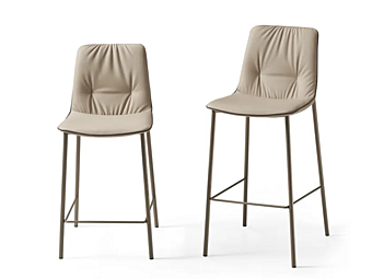 Hochlehner Lederhocker mit Rückenlehne Eforma Lisa Fabrik Eforma aus Italien