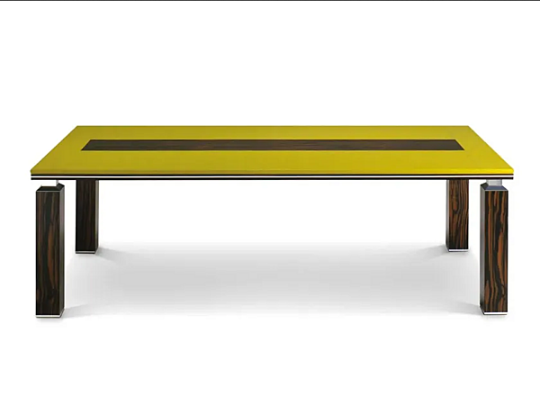 Rechteckiger Schreibtisch aus Leder und melaminbeschichtetem Spanplatten i 4 Mariani Ares Fabrik i 4 Mariani aus Italien. Foto №2