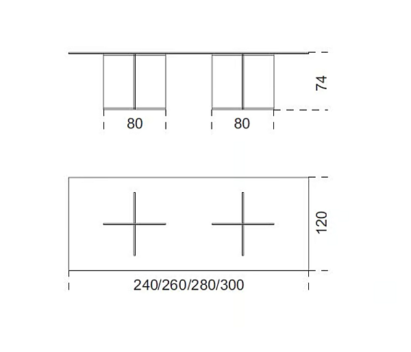 Rechteckiger Kristall-Meetingtisch Eros Gallotti&Radice Fabrik Gallotti & Radice aus Italien. Foto №2