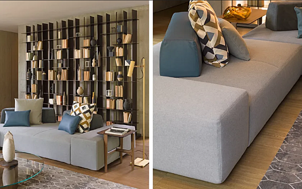 Ecksofa aus Stoff mit weicher Rückenlehne Flou Softbench Fabrik Flou aus Italien. Foto №4