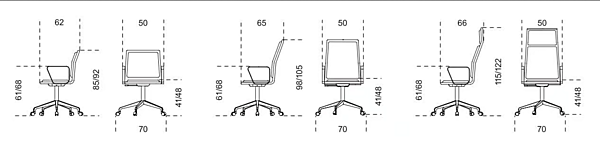 Leder Bürostuhl mit Armlehnen und 5-Stern-Basis Gallotti&Radice OFX09 Fabrik Gallotti & Radice aus Italien. Foto №2