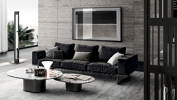 Ovaler niedriger Couchtisch aus Marmor für das Wohnzimmer Giotto i 4 Mariani Fabrik i 4 Mariani aus Italien. Foto №3