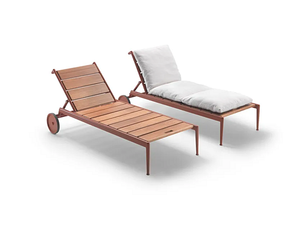 Liegestuhl mit Rollen aus Atlante-Holz FLEXFORM IROKO Fabrik FLEXFORM aus Italien. Foto №7