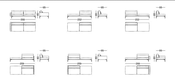 Sektionaler Sofa aus Leder oder Stoff 110 modern VIBIEFFE Fabrik VIBIEFFE aus Italien. Foto №17