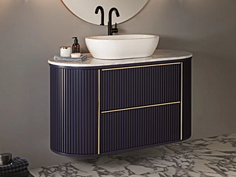 Wandmontiertes Holz-Waschbecken mit Schubladen Gaia Mobili Ellittica Wandmontiertes Holz-Waschbecken mit Schubladen Gaia Mobili Ellittica Fabrik GAIA aus Italien