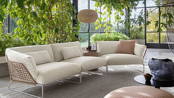 Zweisitzer Gartensofa aus Stoff mit abnehmbarem Bezug Saba New York Soleil Fabrik SABA aus Italien. Foto №6