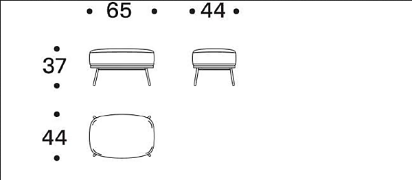 Polsterhocker aus Stoff KEPI Saba Fabrik SABA aus Italien. Foto №4