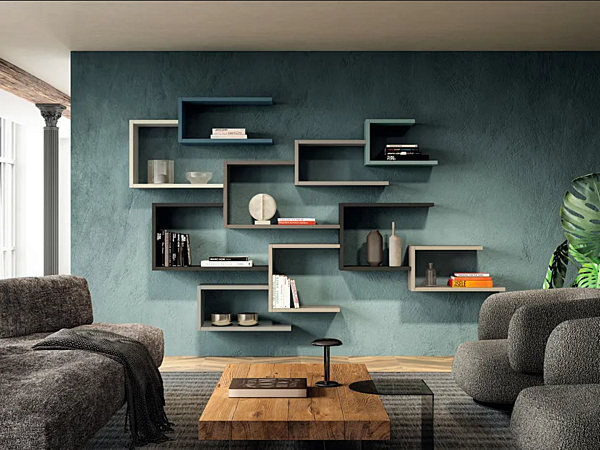 Schwebendes offenes Bücherregal aus Holz LAGO Lagolinea 2639 2639 Fabrik LAGO aus Italien. Foto №1