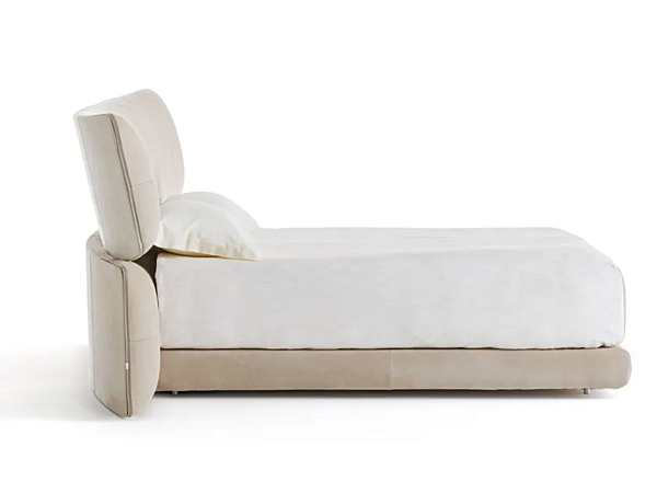 Doppelbett aus Leder mit gepolstertem Kopfteil Flou Yuna Fabrik Flou aus Italien. Foto №3
