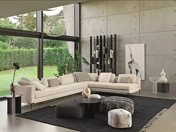 Ecksofa aus Stoff mit weicher Rückenlehne Flou Icon Fabrik Flou aus Italien. Foto №18