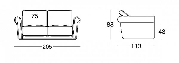 Sofa LONGHI (F. LLI LONGHI) W 540 Fabrik LONGHI (F.LLI LONGHI) aus Italien. Foto №8