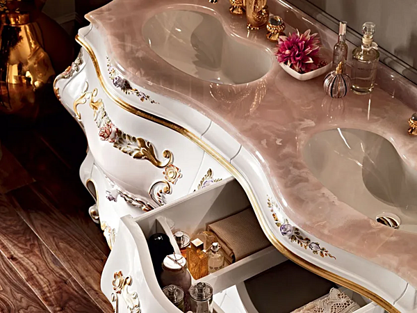 Doppelte Waschtisch Einheit mit Schubladen Modenese Luxury Interiors 11646 Fabrik MODENESE GASTONE aus Italien. Foto №4