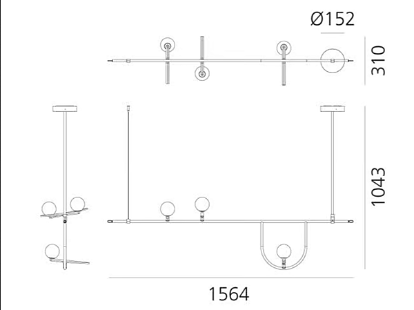 LED Pendelleuchte aus Stahl dimmbar Artemide Yanzi 1104010A, 1106010A Fabrik Artemide aus Italien. Foto №13