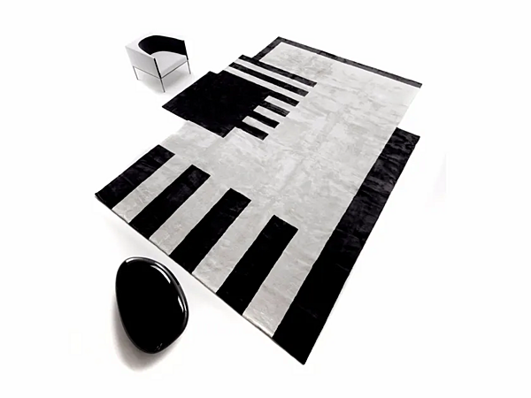 Rechteckiger Seidenteppich Op Art ERBA ITALIA Fabrik ERBA ITALIA aus Italien. Foto №9