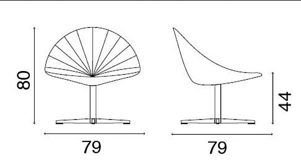 Leder Sessel mit 4-Speichen-Basis Fiorile FASEM FIORILE LOUNGE PLISSE' BC Fabrik FASEM aus Italien. Foto №15