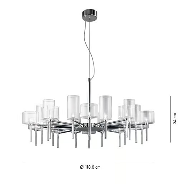 Kristall-Hängelampe aus Halogen AXOLIGHT Spillray SP SPIL 20 Fabrik Axolight aus Italien. Foto №4