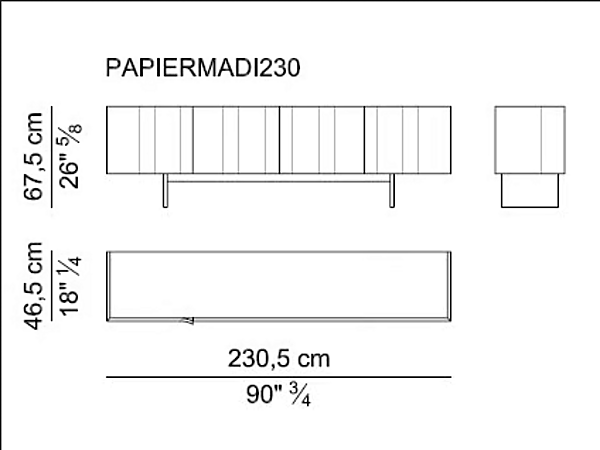 Seitenboard mit Türen aus gegerbtem Leder Papier i 4 Mariani Fabrik i 4 Mariani aus Italien. Foto №8