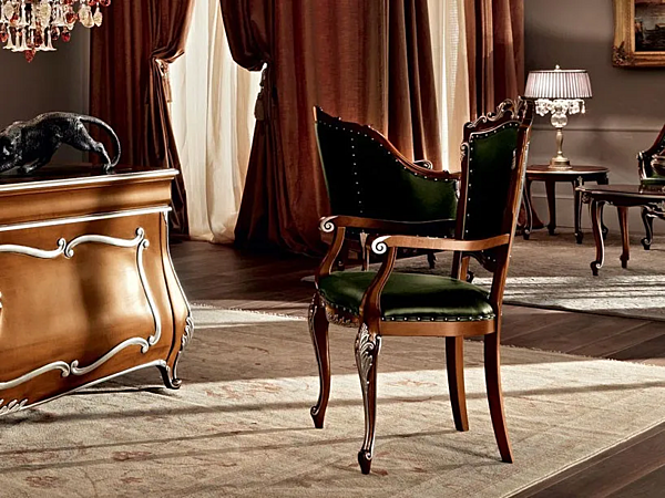 Polsterstuhl mit Armlehnen Modenese Luxury Interiors 11511 Fabrik MODENESE GASTONE aus Italien. Foto №1