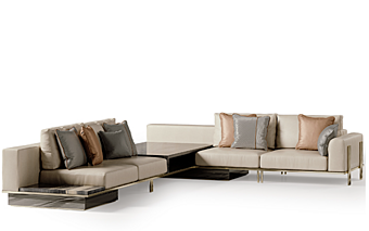 Ecksofa aus Leder mit Ikat-Muster Bizzotto Italia