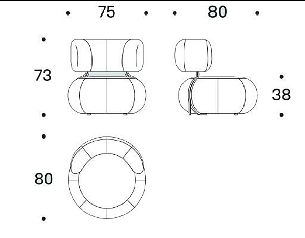 Stoffarmstuhl Baby Geo Saba Fabrik SABA aus Italien. Foto №9