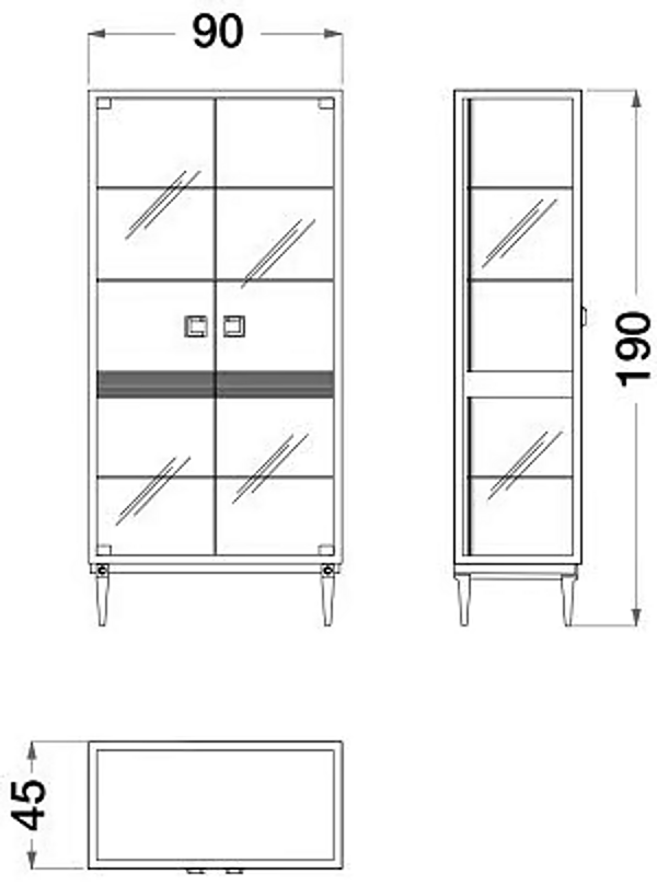 Vitrinenschrank aus Holz und Glas mit integrierter Beleuchtung CPRN HOMOOD Sesto Senso S524 Fabrik CPRN HOMOOD aus Italien. Foto №2