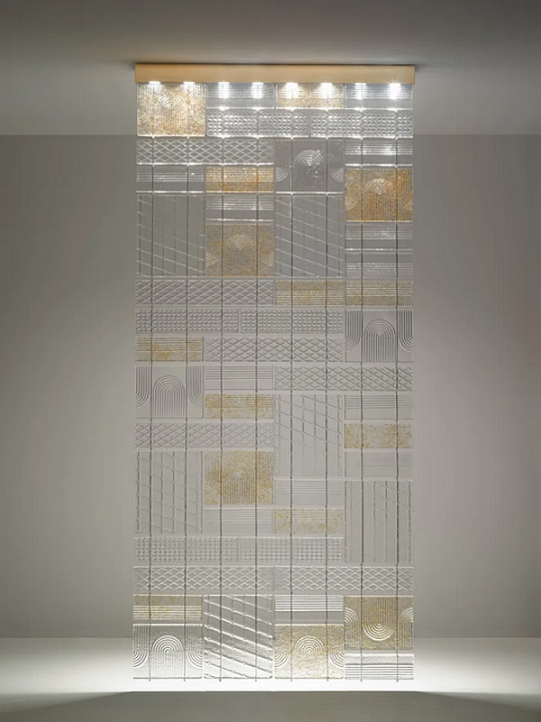 Glas Raumteiler Laminis Fabbian Fabrik Fabbian aus Italien. Foto №29
