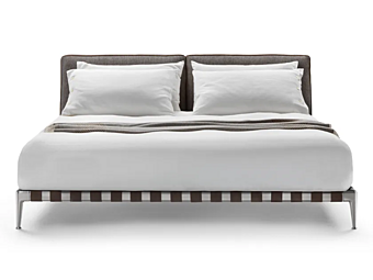 Doppelbett mit gepolstertem Kopfteil aus Stoff FLEXFORM GREGORY