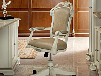 Drehstuhl mit 5-Speichen-Basis und weicher Rückenlehne Modenese Luxury Interiors 13502 Fabrik MODENESE GASTONE aus Italien