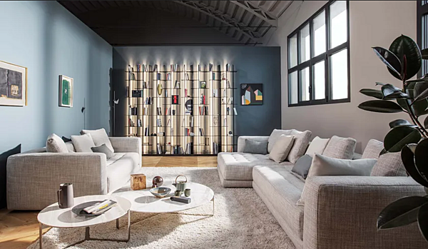 Ecksofa aus Stoff mit weicher Rückenlehne Flou Doze Fabrik Flou aus Italien. Foto №2