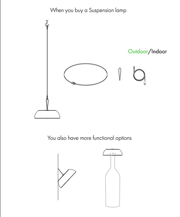 Multifunktionale tragbare Pendelleuchte Float AXOLIGHT Fabrik Axolight aus Italien. Foto №14