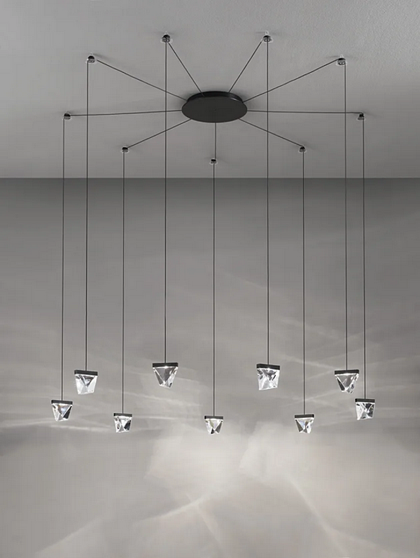 LED Kristallpendelleuchte Tripla 9 Spots Fabbian Fabrik Fabbian aus Italien. Foto №3