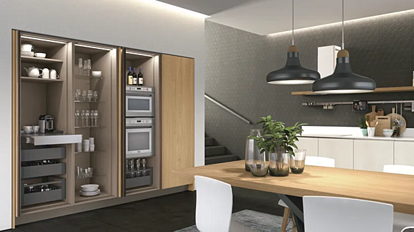 Einbauküche aus Holz LUBE CUCINE CLOVER NECK 1 Fabrik LUBE CUCINE aus Italien. Foto №2