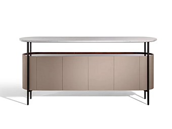 Sideboard aus Leder mit Marmorplatte POLTRONA FRAU MI