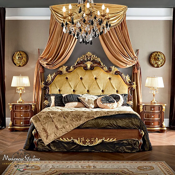 Doppelbett mit hoher gepolsterter Rückwand Modenese Luxury Interiors 13201 Fabrik MODENESE GASTONE aus Italien. Foto №2